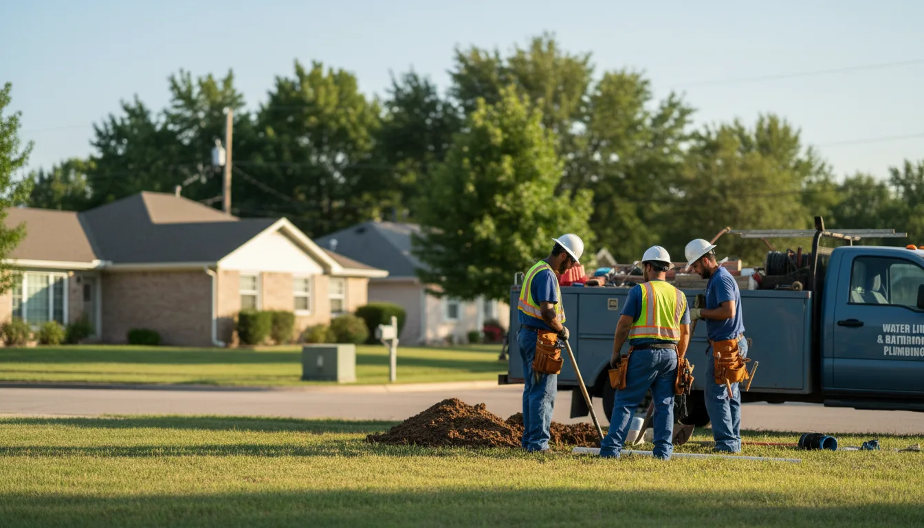 Residential water line and bathroom plumbing service in Yoder, WY
